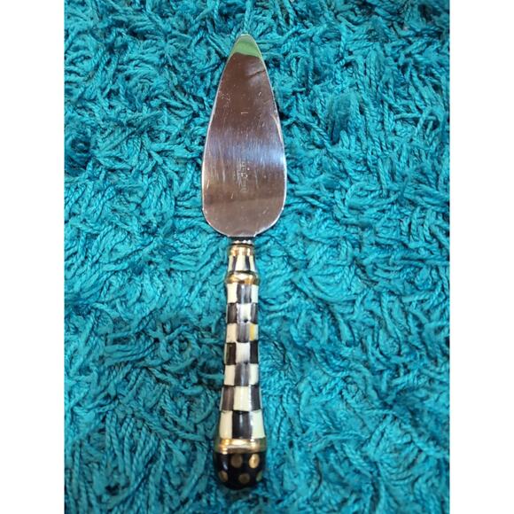 MacKenzie-Childs Courtly Check Cake Pie Server Slicer Stainless Steel - Picture 1 of 12